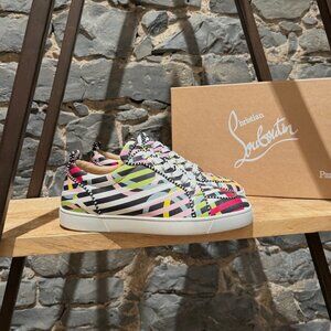 Christian Louboutin Coated Canvas Multicolour Rantulow Low-top Sneakers